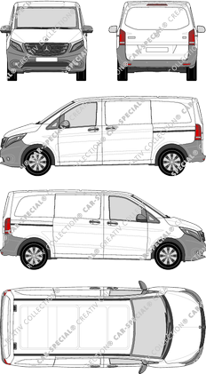 Mercedes-Benz Vito, furgone, kompakt, Rear Flap, 2 Sliding Doors (2014)