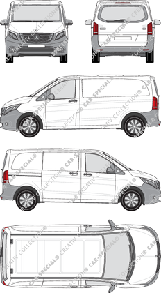 Mercedes-Benz Vito, furgone, kompakt, vitre arrière, Rear Flap, 1 Sliding Door (2014)
