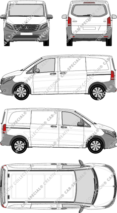 Mercedes-Benz Vito, furgone, kompakt, vitre arrière, Rear Flap, 2 Sliding Doors (2014)