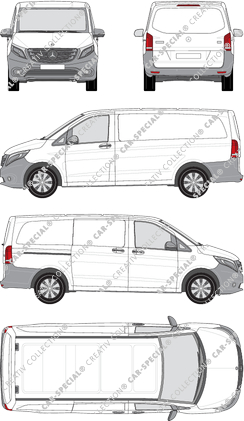 Mercedes-Benz Vito, furgón, largo, Rear Flap, 1 Sliding Door (2014)