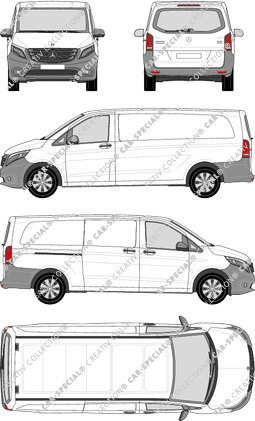 Mercedes-Benz Vito, van/transporter, extra long, rear window, Rear Flap, 1 Sliding Door (2014)