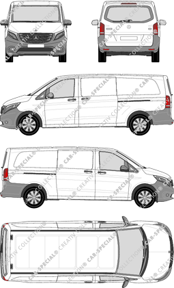 Mercedes-Benz Vito, Kastenwagen, extralang, Heck verglast, Rear Flap, 2 Sliding Doors (2014)