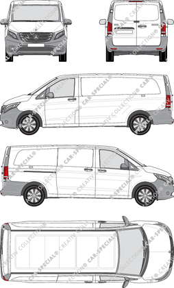 Mercedes-Benz Vito, van/transporter, extra long, Rear Wing Doors, 1 Sliding Door (2014)