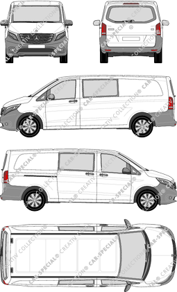 Mercedes-Benz Vito Mixto, Mixto, extra long, rear window, double cab, Rear Flap, 1 Sliding Door (2014)