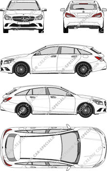 Mercedes-Benz CLA Shooting Brake Station wagon, 2015–2019 (Merc_756)
