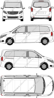 Mercedes-Benz V-Klasse, camionnette, compact, Rear Flap, 2 Sliding Doors (2014)