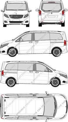 Mercedes-Benz V-Klasse Avantgarde Separat zu öffnende Heckscheibe, Avantgarde, Separat zu öffnende Heckscheibe, microbús, compacto, Rear Flap, 2 Sliding Doors (2014)