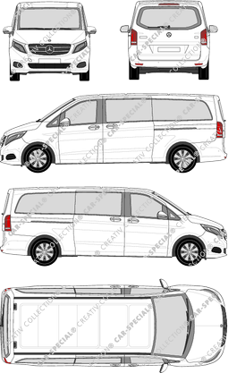 Mercedes-Benz V-Klasse, camionnette, extra long, Rear Flap, 2 Sliding Doors (2014)