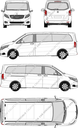 Mercedes-Benz V-Klasse, minibus, extra long, Rear Flap, 1 Sliding Door (2014)