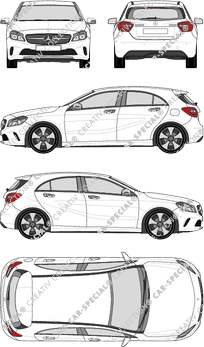 Mercedes-Benz A-Klasse Kompaktlimousine Hatchback, 2015–2018 (Merc_778)