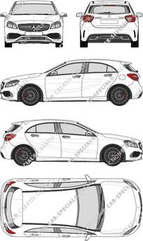 Mercedes-Benz A-Klasse Kompaktlimousine, 2015–2018 (Merc_779)