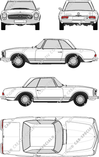 Mercedes-Benz SL Pagode, Pagode, W113, Roadster, 2 Doors (1963)
