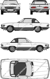 Mercedes-Benz R107, R107, Descapotable, 2 Doors (1971)