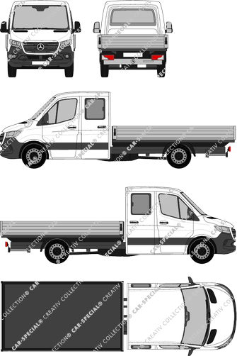 Mercedes-Benz Sprinter 5 t, A3, RWD, pianale, longue, Doppelkabine (2018)