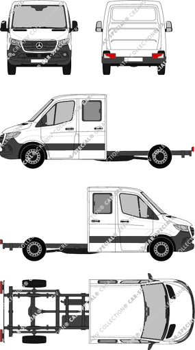 Mercedes-Benz Sprinter, A2, FWD, Chassis for superstructures, Standard, double cab (2018)