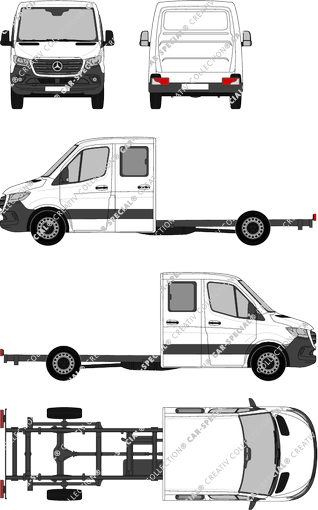 Mercedes-Benz Sprinter, A3, RWD, Chassis for superstructures, long, double cab (2018)