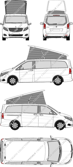 Mercedes-Benz Marco Polo Separat zu öffnende Heckscheibe, Separat zu öffnende Heckscheibe, Camper, Rear Flap, 1 Sliding Door (2015)