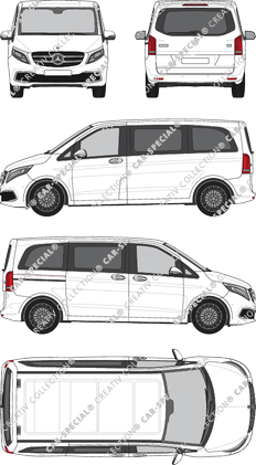 Mercedes-Benz V-Klasse, minibus, compact, Rear Flap, 1 Sliding Door (2019)