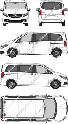 Mercedes-Benz V-Klasse, camionnette, compact, Rear Flap, 2 Sliding Doors (2019)