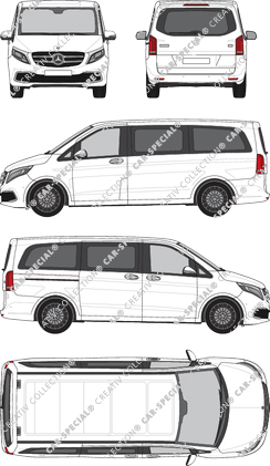 Mercedes-Benz V-Klasse, camionnette, longue, Rear Flap, 1 Sliding Door (2019)