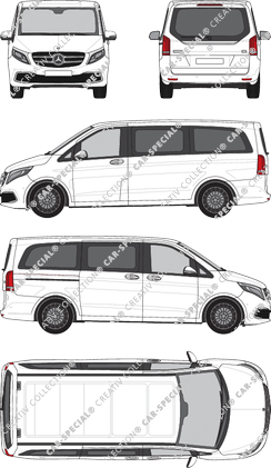 Mercedes-Benz V-Klasse camionnette, 2019–2023 (Merc_931)