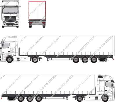 Mercedes-Benz Actros GigaSpace 2500 mm breit, ebener Boden, GigaSpace, Trattore con semirimorchio, L-Fahrerhaus (2019)