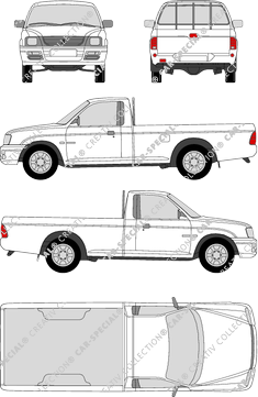 Mitsubishi L200 GL, GL, Pick-up, cabine Solo (1996)