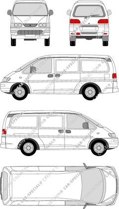 Mitsubishi L400, van/transporter, long, rear window (1994)