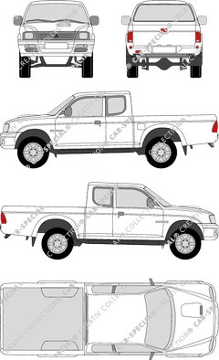 Mitsubishi L200, Club Cab, Pick-up, Einzelkabine, verlängert (1996)