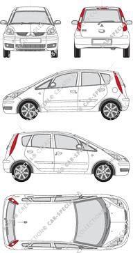 Mitsubishi Colt Kombilimousine, 2004–2008 (Mits_044)