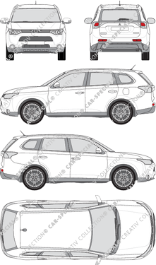 Mitsubishi Outlander station wagon, 2012–2015 (Mits_079)