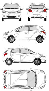 Mitsubishi Mirage, Hayon, 5 Doors (2013)