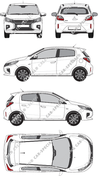 Mitsubishi Mirage, Hatchback, 5 Doors (2020)