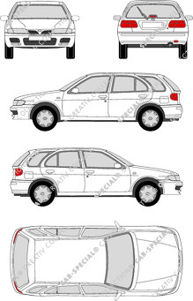 Nissan Almera, Kombilimousine, 5 Doors (1998)