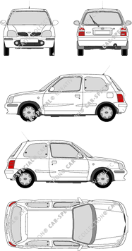 Nissan Micra Hatchback, 1998–2003 (Niss_008)