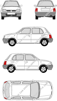 Nissan Micra, Kombilimousine, 5 Doors (1992)