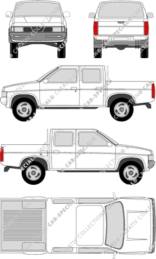 Nissan Pick-Up, Pick-up, cabina doble (1988)