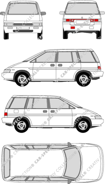 Nissan Prärie Pro, station wagon, 5 Doors (1988)
