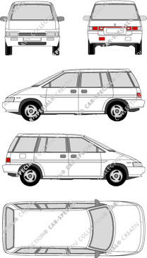 Nissan Prärie Pro, break, 5 Doors (1988)