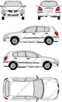 Nissan Almera, Hatchback, 5 Doors (2000)