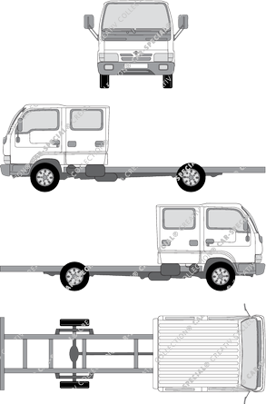 Nissan CabStar E 100.35 340, E 100.35, 340, Fahrgestell für Aufbauten, lang, Doppelkabine (1992)