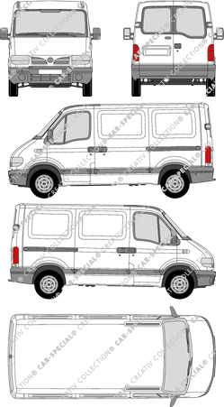 Nissan Interstar, Kastenwagen, L1H1, Heck verglast, Rear Wing Doors, 2 Sliding Doors (2002)