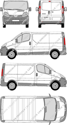 Nissan Primastar, furgone, L1H1, Rear Wing Doors (2002)