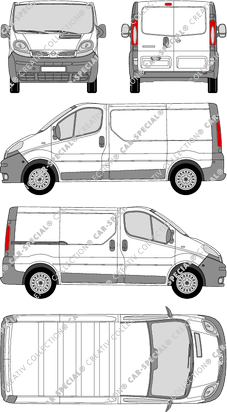 Nissan Primastar, furgón, L1H1, Rear Wing Doors, 1 Sliding Door (2002)