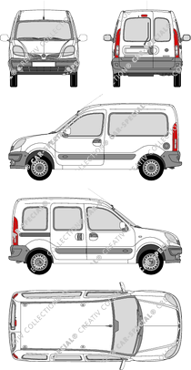 Nissan Kubistar, furgone, vitré, Rear Wing Doors, 1 Sliding Door (2003)