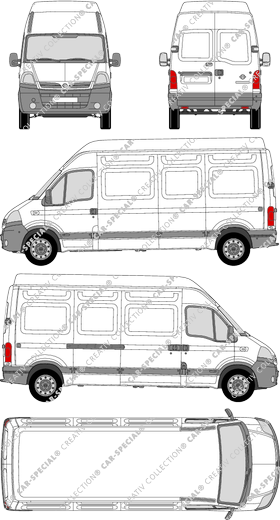 Nissan Interstar, van/transporter, L3H3, Rear Wing Doors, 1 Sliding Door (2004)