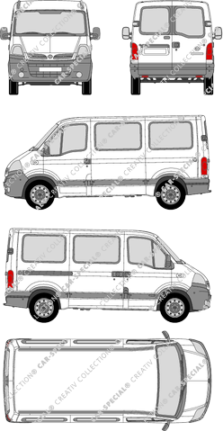 Nissan Interstar, minibus, L1H1, Rear Wing Doors, 1 Sliding Door (2004)