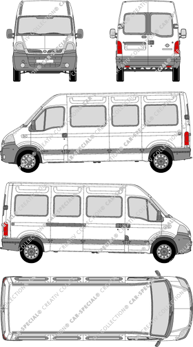 Nissan Interstar, minibus, L3H2, Rear Wing Doors, 1 Sliding Door (2004)