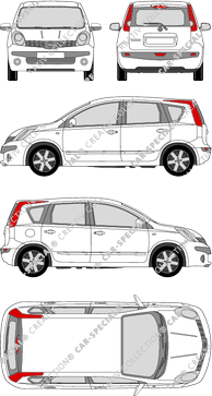 Nissan Note Kombi, 2006–2014 (Niss_138)