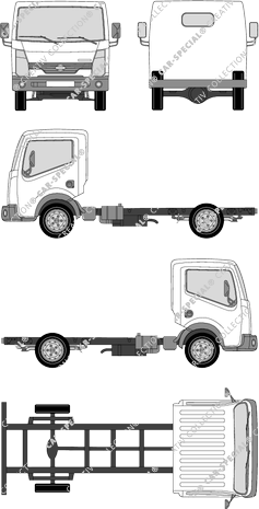 Nissan CabStar Chassis for superstructures, 2007–2013 (Niss_146)